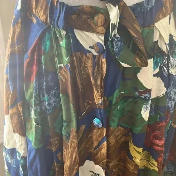 [S]Vintage BOA France Cross Shoulder Belt Open Back Floral Print  Mid Dress - Picture 9 of 16